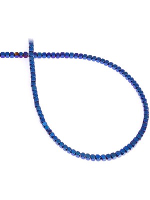 Uçar Doğal Taş Hematit Doğal Taş Parlak Mavi Köşeli Küp Kesim 2x2mm Dizi [AA]