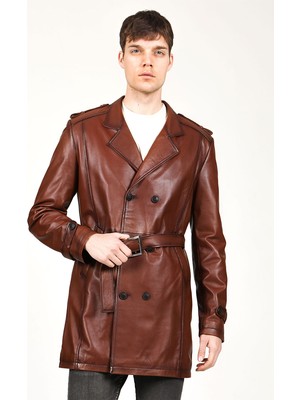 Dericlub E1089 Gerçek Deri Erkek Mont Slim Fit Model Klasik Tasarım 2022 Sonbahar-Kış