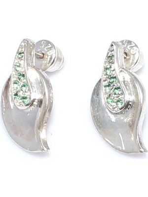 925 Ayar Gümüş Yapraklı Küpe