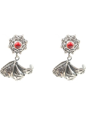 925 Ayar Gümüş Salkım Yapraklı Antik Küpe