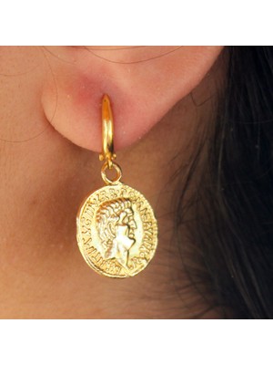 925 Ayar Gümüş Antonius Madalyon Küpe