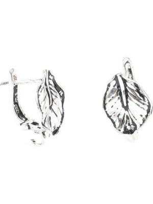 925 Ayar Sedef Yaprağı modeli Arkadan Kıskaçlı Küpe