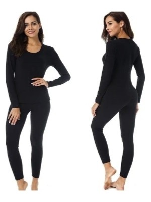 Tutku Kadın Siyah Termal İçlik Alt Üst Takım Esnek Dikişsiz Tasarım 4 Yöne Esner