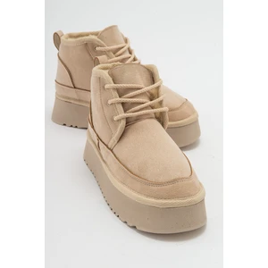 OVELA Bej Kalın Taban Bağcıklı Kadın Spor Bot