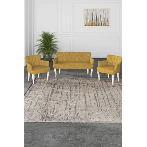Gada Grup Gadagrup Kolu Çay Seti Koltuk Takımı, Salon Balkon Takımı(2+1+1 Beyaz Ayak)