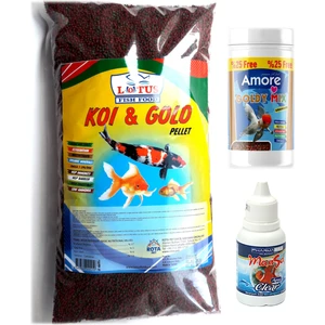 125 ml Goldy Mix Granules  Kajero 860 gr Poşet Japon Balığı Yemi  Berraklaştırıcı