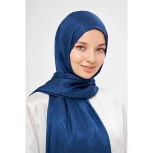 Şehr-i Şal Sakafashion Jakarlı V Desenli Şal - Lacivert