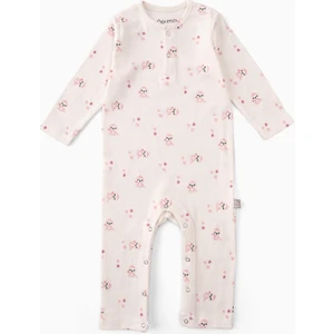 Bebek Uzun Kollu Çıtçıtlı Tulum Pembe Miskin