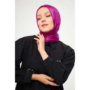 Şehr-i Şal Sakafashion Jakarlı Ağaç Kabuğu Desenli Şal - Fuşya