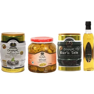Süper 4'lü Set (Elmas 1 kg Yağlı Salamura Tuzsuz Kuru Sele 900 gr Iri Izgara Yeşil Zeytin 6xl 900 gr  Gold Soğuk Sıkım Naturel Sızma Zeytinyağı 500 Ml)