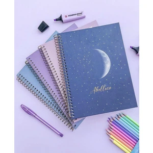 Akıllı Adam Yayınları 4'lü New Moon Series 13 x 20 Spiralli Çizgisiz 56 Yaprak Defter Seti