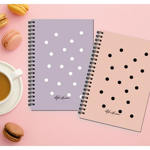 Akıllı Adam Yayınları 2'li Bullet Journal Series Mor + Pudra 13 x 20 Spiralli Noktalı 56 Yaprak Defter Seti