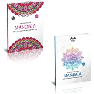 Akıllı Adam Yayınları 2'li Set Büyükler Için Zor Desenler + Büyülü Desenler Mandala Boyama Kitabı