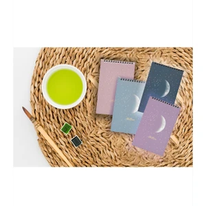 Akıllı Adam Yayınları New Moon Üstten Spiralli New Series 4'lü Çizgisiz Defter Seti 13 x 20 cm 48 Yaprak