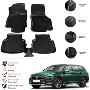 Vw Passat B8 2024 3D Havuzlu Paspas Otl