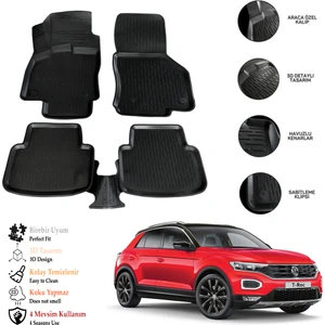 Vw T-Roc 2024 3D Havuzlu Paspas Otl