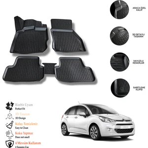 Citroen C3 2024 3D Havuzlu Paspas Otl