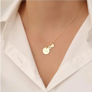 Eski Kuyumculuk 925 Ayar Gümüş Halka Plaka Kolye