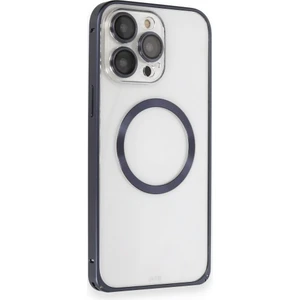 Apple iPhone 15 Pro Max Kılıf Kamera Lensli Metal Çerçeve Bumper Kilitli Kapak