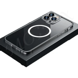 Apple iPhone 15 Pro Max Kılıf Kamera Lensli Metal Çerçeve Bumper Kilitli Kapak