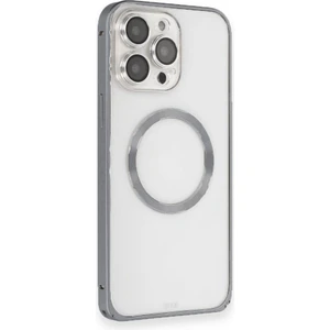 Apple iPhone 15 Pro Max Kılıf Kamera Lensli Metal Çerçeve Bumper Kilitli Kapak