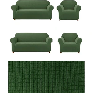 Likrali 3+3+1+1 Lastikli Koltuk Takımı Kılıfı. Çekyat Koltuk Örtüsü Streç Esnek Kanepe Kılıfı