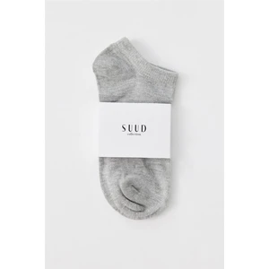 Suud Collection Gri Melanj Pamuklu Patik Çorap