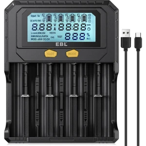 Ebl Pd4 Universal Pil Şarj Cihazı Li-Ion ve Nimh Şarjlı Piller Için
