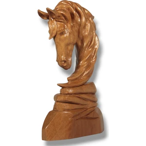 Ahşap Oyma Sanat Tasarım Dekoratif At Başı Heykeli