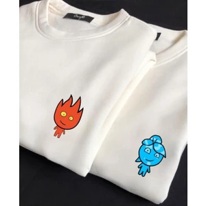 Black Sokak Beyaz Ateş Ve Su Baskılı Sevgili Çift Kombini 2' Li Set