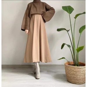 Cng Moda Puf Scuba Lacivert Etek