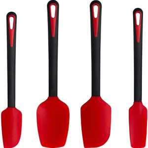 Silikon Spatula, Spatulalar Silikon Isıya Dayanıklı ve Bpa Içermeyen, Yapışmaz Tencere Gıda Sınıfı Silikon Kauçuk Spatula Mutfak Pişirme, Pişirme ve Karıştırma Seti 4'lü Set, Kırmı (Yurt Dışından)