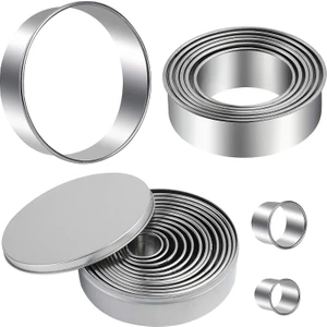 Yuvarlak Çerez Kesiciler Seti 12 Parça Bisküvi Kurabiye Kesiciler Daire Pasta Kesiciler Hamur Işleri Hamur Çörekler Için Pişirme Için Yuvarlak Çörek Halka Kalıpları (Yurt Dışından)
