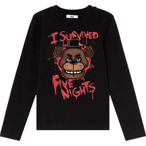 Five Nights At Freddy's Fnaf Uzun Kollu Çocuk Tişört Siyah