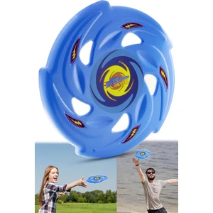 Frizbi Fırlatma Diski Disk Atma Oyunu Çocuk Yetişkin Plaj Bahçe Oyuncak 24 cm Mavi
