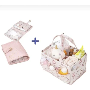 2 Li Set Bebek Bakım ve Alt Bakım Çantası Organizer Düzenleyici