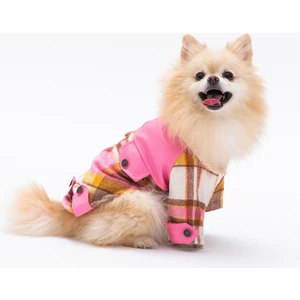 Pembe Plaid Küçük Irk Köpek Kabanı
