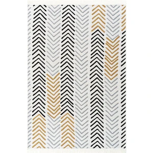 Cool Halı Perla Pr 19 Beyaz Siyah Kilim Çift Taraflı Banyo Balkon Kilimi Makinede Yıkanabilir Mutfak Kilimi