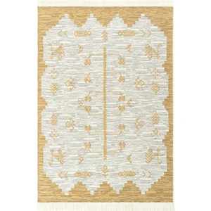 Cool Halı Cool Halı Perla Pr 23 Sarı Çift Taraflı Pamuk Banyo Balkon Kilimi Makinede Yıkanabilir Mutfak Kilimi