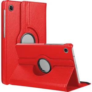 Samsung Galaxy Tab A9 Plus Kılıf 360 Rotating Stand Deri Kırmızı