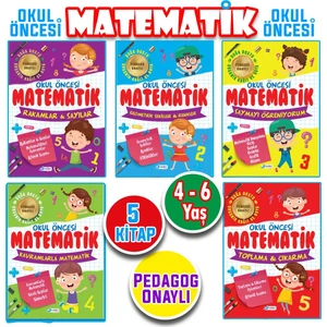 4 - 5 - 6 Yaş Okul Öncesi Matematik Çalışmaları Seti 5 Kitap