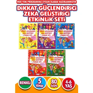 Dİkkat Güçlendirici ve Zeka Geliştirici Etkinlik Seti 4 - 6 Yaş - 5 Kitap
