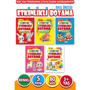3 - 6 Yaş Eğitici Etkinlikli Kolay Boyama Seti 5 Kitap