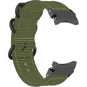 Samsung Galaxy 5 40MM/44MM/WATCH 5 Pro 45MM/WATCH4 40MM/44MM Naylon Watch Band Üç Döngü Ayarlanabilir Kayış Değiştirme - Ordu Green (Yurt Dışından)
