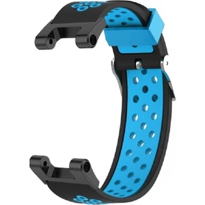 Huami Amazfit T-Rex/t-Rex Pro/ares Için Çift Renkli 22MM Saat Bandı Silikon Saat Kayışı Yedek Saat Bandı Çok Delikli Tasarımlı-Siyah/mavi (Yurt Dışından)
