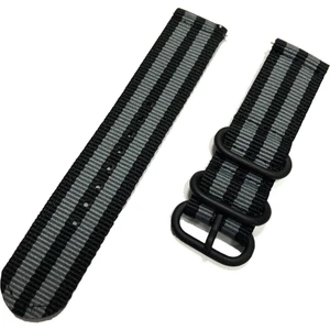 20MM Naylon Watch Band Kayışı Samsung Galaxy Watch4 20MM Klasik 46MM 42MM/WATCH4 44MM 40MM/WATCH Active 2/huawei Watch 42MM - Siyah/gri (Yurt Dışından)