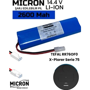 Tefal RR76OF0 X-Plorer  Serie 75 Robot Süpürge Için 14.4V 2600MAH Robot Süpürge Pili Bataryası