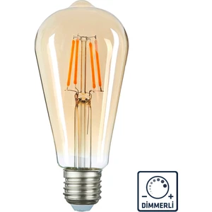E27 LED FİLAMANLI RUSTIK AMPUL ST64 BAL CAM 4W 2500k Gün Işığı ERD-31
