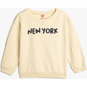 Sweatshirt Uzun Kollu Bisiklet Yaka Şehir Temalı Şardonlu