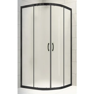 Duşakabin Oval Siyah 5mm Buzlu Yükseklik 190 cm